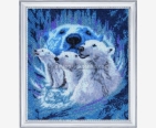 фото: картина для вышивки бисером в круговой технике белые медведи