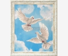 фото картины для вышивки бисером пара Чаривна мить белых голубей