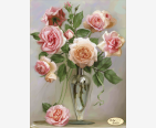 фото: картина для вышивки бисером букет нежных розовых роз