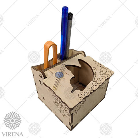 фото3: деревянная шкатулка-мусорничка для рукоделия