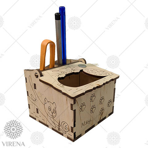 фото3: деревянная шкатулка-мусорничка для рукоделия