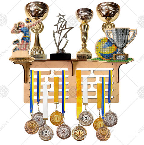 фото2: деревянная медальница, украшенная вышивкой бисером или нитками фото2: деревянная медальница, украшенная вышивкой бисером или нитками