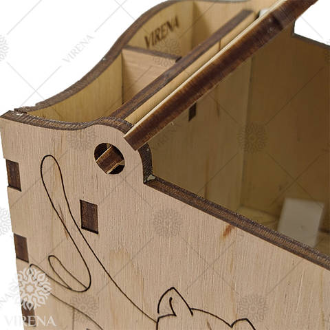 фото5: деревянная шкатулка-мусорничка для рукоделия
