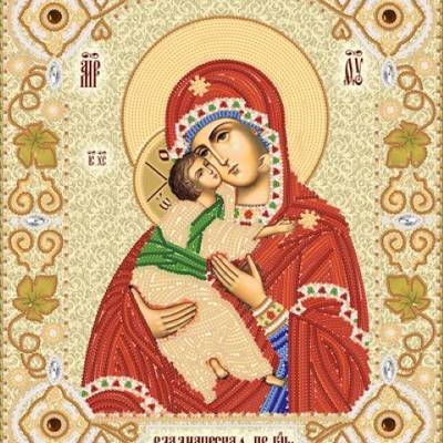 Схема для вышивки бисером Владимирская икона Божией Матери