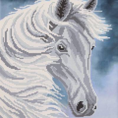 Схема для вышивки бисером Белогривая лошадь