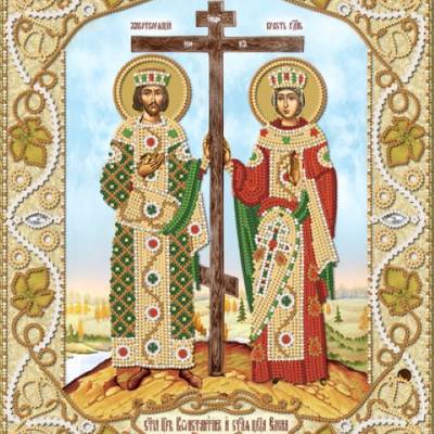 Схема для вышивки бисером Святые Равноапостольные Константин и Елена