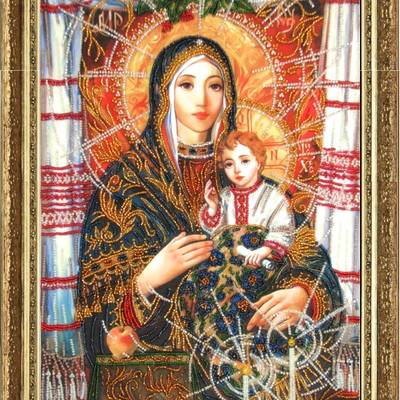 Набор для вышивки бисером Богородица с Иисусом Христом (по картине А. Охапкина)