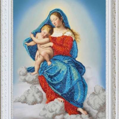 Набор для вышивки бисером Дева Мария с младенцем