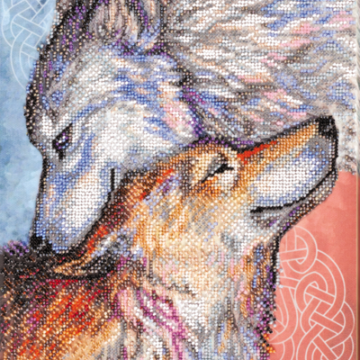 фото: картина для вышивки бисером Пара волков