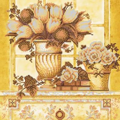 Схема для вышивки бисером Палевые цветы