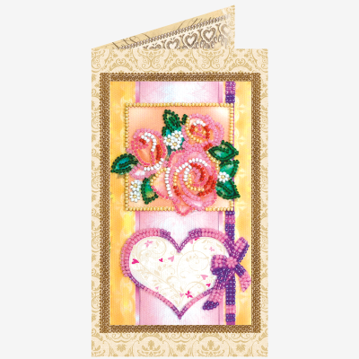 Набор для вышивки бисером открытка С любовью-4