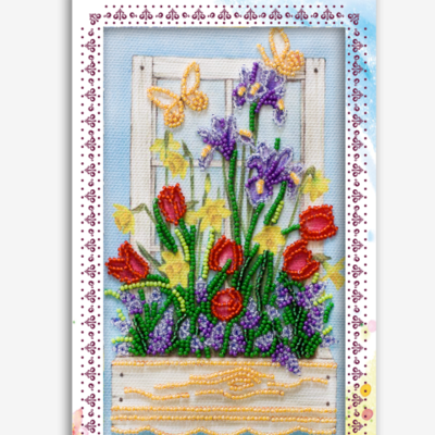 Набор для вышивки бисером открытка-конверт Ранняя весна