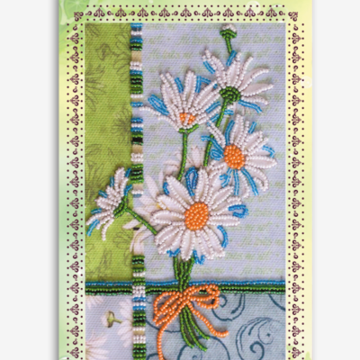 Набор для вышивки бисером открытка-конверт Ромашки