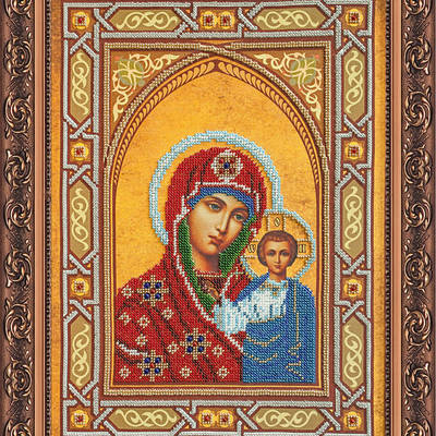 Набор для вышивки бисером на натуральном художественном холсте "Богородица Казанская"
