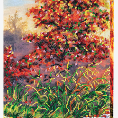 Набор для вышивания бисером на натуральном художественном холсте "Осенние зарисовки-1"