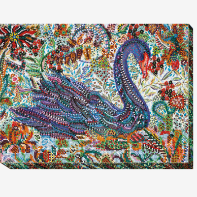 Набор для вышивания бисером на натуральном художественном холсте "На сказочном озере"