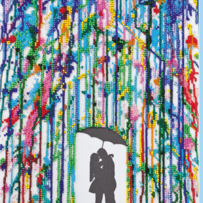фото: картина вышитая бисером Дождь для влюбленных