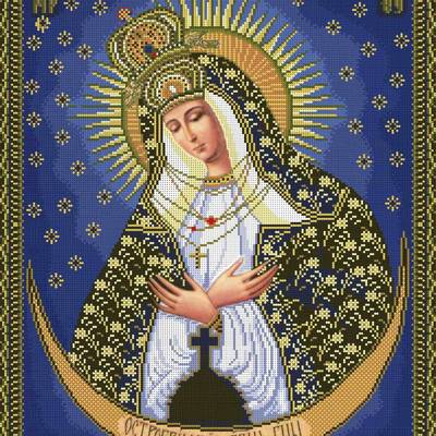 изображение: икона для вышивки бисером, Остробрамская Богородица