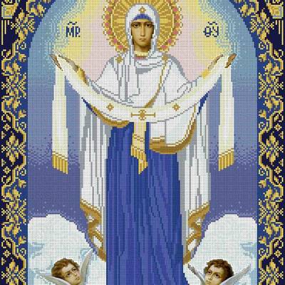 изображение: икона для вышивки бисером, Покрова Богородицы