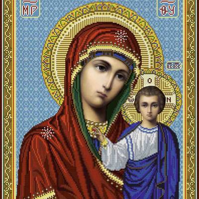изображение: икона для вышивки бисером, Казанская Богородица
