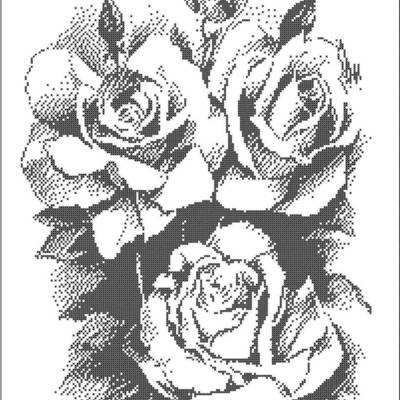 фото: картина, вышитая бисером, Розы