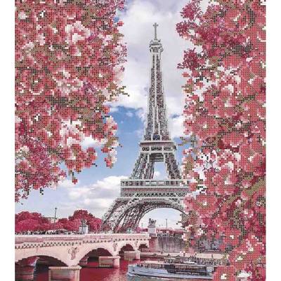 фото: картина, вышитая бисером, Весенний Париж