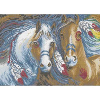 фото: картина для вышивки бисером, Индейские лошади