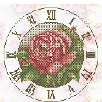 фото: часы, вышитые бисером, Часы Романтическая роза
