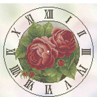 фото: часы, вышитые бисером, Часы Романтические розы