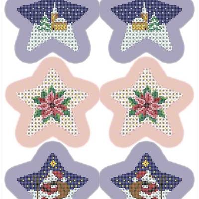фото: схема для вышивки бисером Новогодние игрушки Звезда