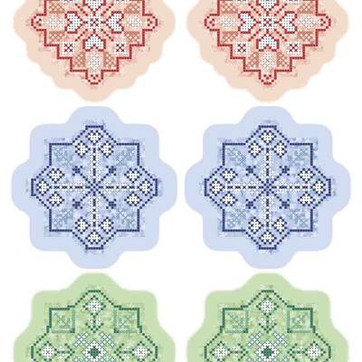 фото: схема для вышивки бисером Новогодние игрушки Снежинки