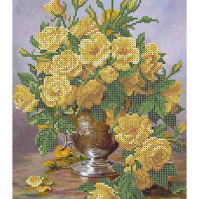 Желтые розы, набор для вышивания крестом