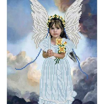 фото: картина для вышивки бисером, Ангел в цветочном венке