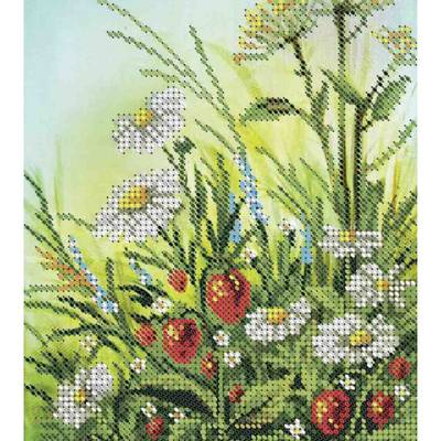 фото: картина, вышитая бисером, Поляна цветов