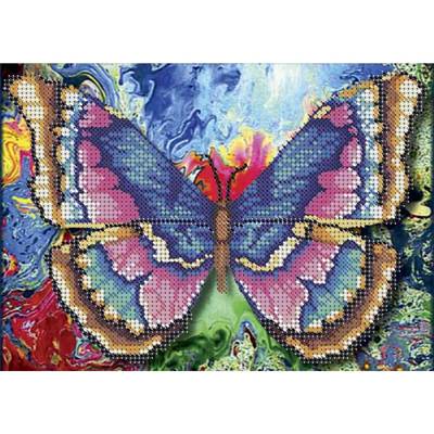 фото: картина, вышитая бисером, Акварельная бабочка