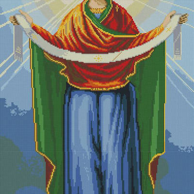 изображение: икона в алмазной технике Покров Пресвятой Богородицы