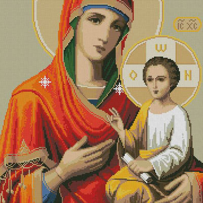 изображение: икона в алмазной технике Богородица Иверская