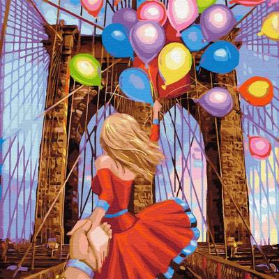 фото: картина в алмазной технике Следуй за мной: Бруклинский мост