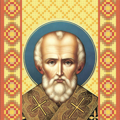 изображение: икона в алмазной технике Икона Святой Николай Чудотворец