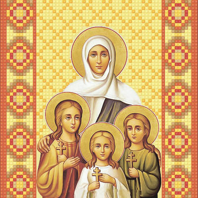 изображение: икона в алмазной технике Икона Святые Вера, Надежда, Любовь и София