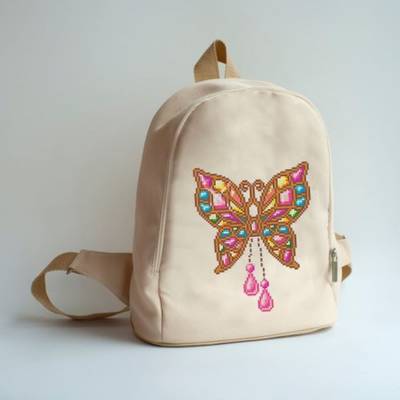 фото: сшитый рюкзак для вышивки бисером или нитками Ювелирная бабочка