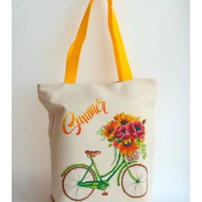 фото: сшитая сумка для вышивки бисером или нитками Велосипед Summer