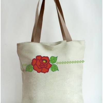 фото: сшитая сумка для вышивки бисером или нитками Розовая волна