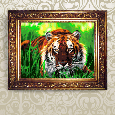 Набор для бисероплетения картина Тигр в траве