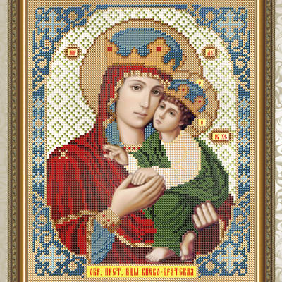 Схема для вышивки бисером Икона Образ Пресвятой Богородицы Киево-Братская