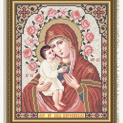 Схема для вышивки бисером Икона Образ Пресвятой Богородицы Жировицкая