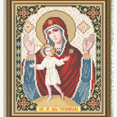 Схема для вышивки бисером Икона Образ Пресвятой Богородицы Теребинская