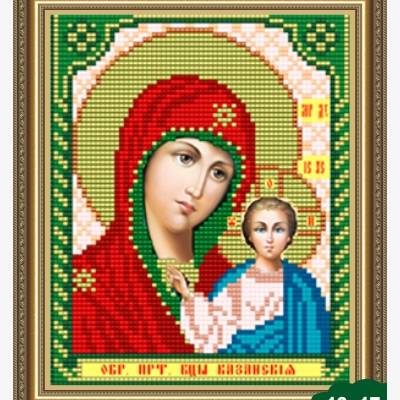 Схема для вышивки бисером Икона Богородица Казанская