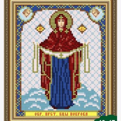 Схема для вышивки бисером Икона Образ Пресвятой Богородицы Покрова