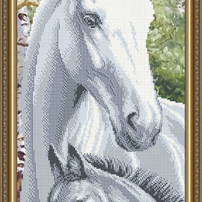 Схема для вышивки бисером Лошадь с жеребенком